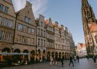 Historic Prinzipalmarkt in Münster with arcades and gabled houses