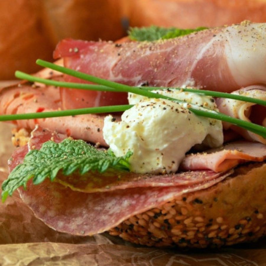 Belegtes Brot als Lunchpaket